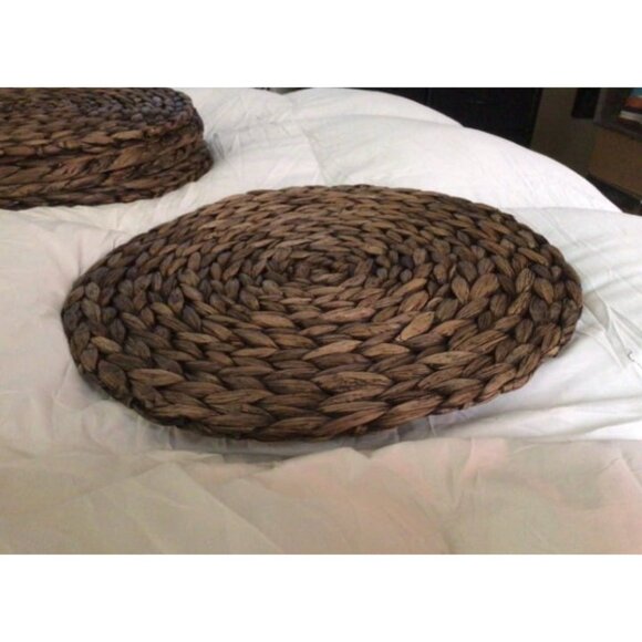 (3 Sizes: 12"-13"-14") Rustic Woven Placemats Round Set of 10 - Picture 3 of 3